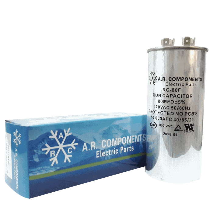 CAPACITOR DE MARCHA DE 80 MFD X 370 VAC (U.L.)