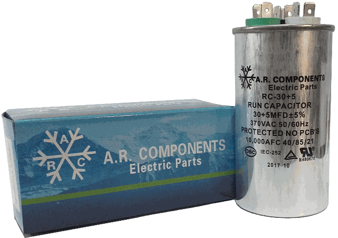 CAPACITOR DE MARCHA DE 30+5  MFD X 370 VAC (U.L.)