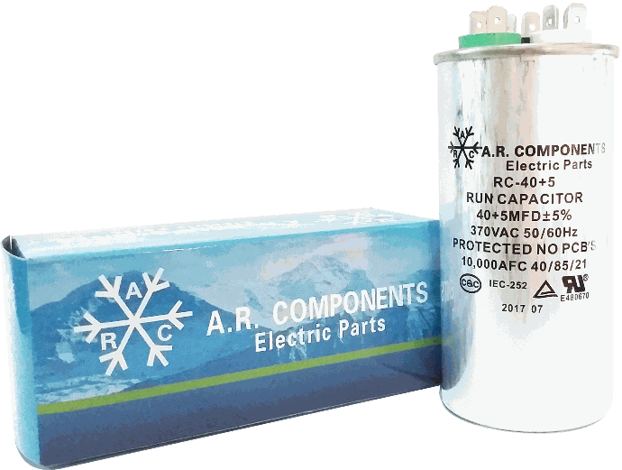 CAPACITOR DE MARCHA DE 40+5  MFD X 370 VAC (U.L.)
