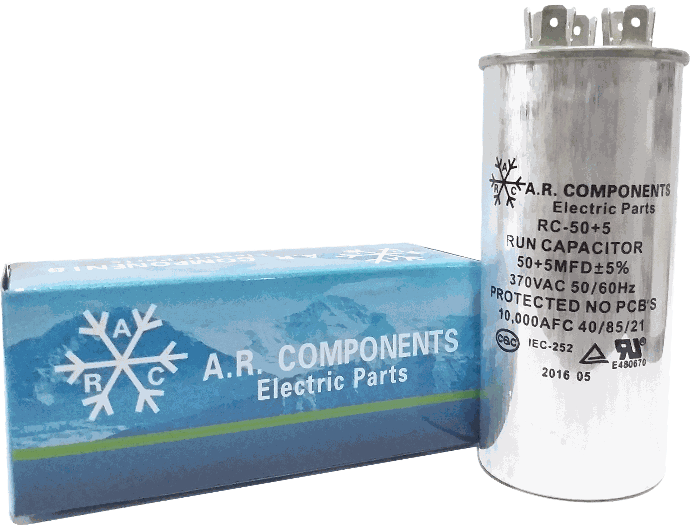 CAPACITOR DE MARCHA DE 50+5  MFD X 370 VAC (U.L.)