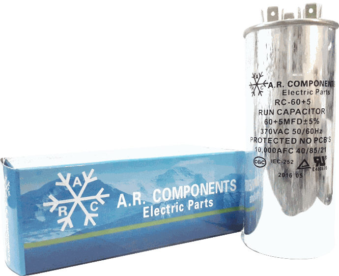 CAPACITOR DE MARCHA DE 60+5  MFD X 370 VAC (U.L.)