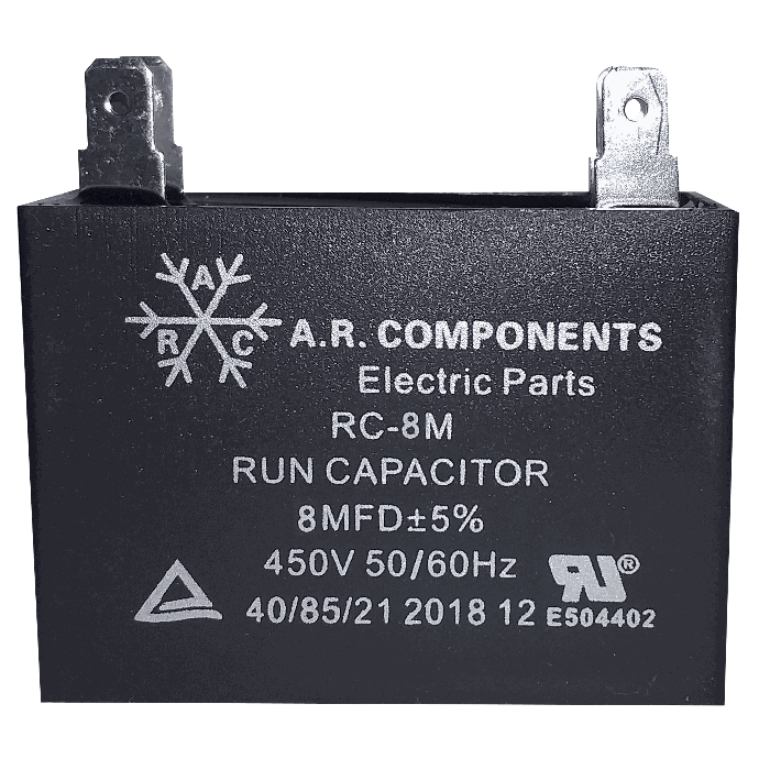 [RC-8M] CAPACITADOR DE 8 MFD X 450 V PARA MINISPLITS (U.L.)