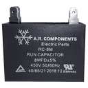 CAPACITADOR DE 8 MFD X 450 V PARA MINISPLITS (U.L.)