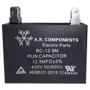 CAPACITADOR DE 12.5 MFD X 450 V PARA MINISPLITS (U.L.)