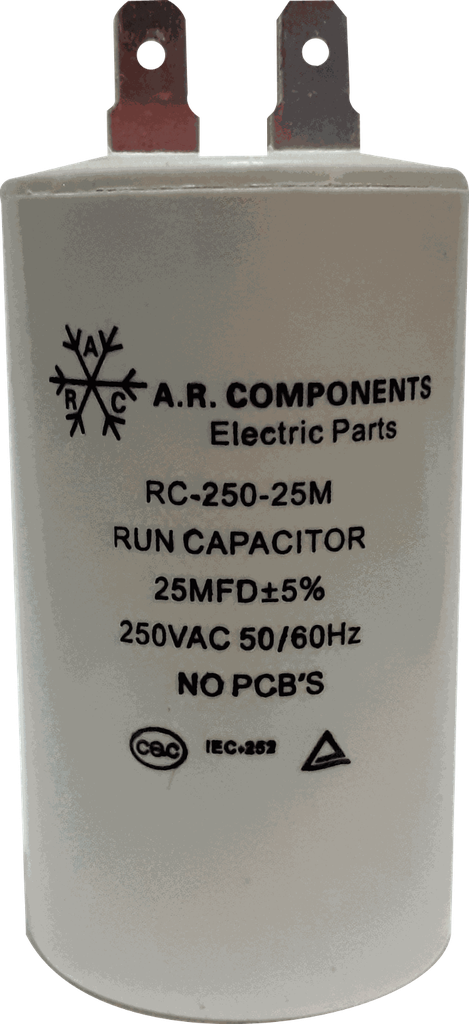 [RC-250-25M] CAPACITADOR DE BOMBA DE AGUA 25MFD X 250V  