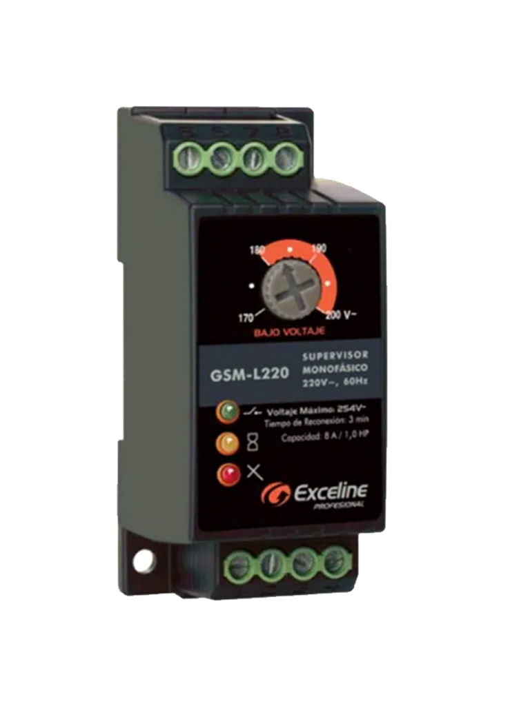 Supervisor de Voltaje Monofásico GSM-L220 Exceline