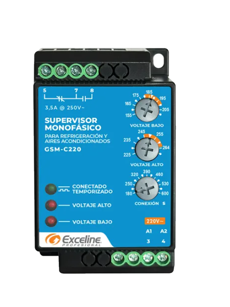 Supervisor de Voltaje Monofásico P/refrigeración GSM-C Exceline