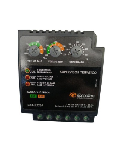 Protector/Supervisor Trifásico Exceline 220v