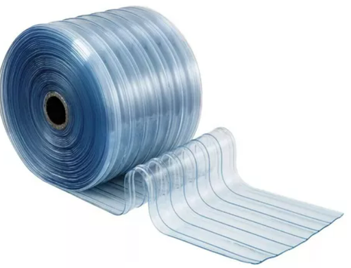 Cortina plástica para cava cuarto acanalada reforzada 8" x 0.080" x 300