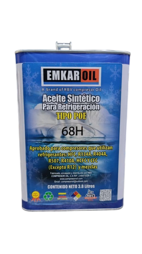 Aceite sintetico 68 t/POE 3.80lts lata