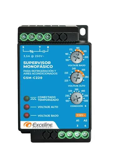 Supervisor de Voltaje Monofásico P/refrigeración GSM-C Exceline