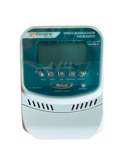 Programador de Horario con Salida de Alta Carga GTC-B1LMV 120 / 220 VAC - 3000 Horas Motores 20Amp, 3oAmp Exceline